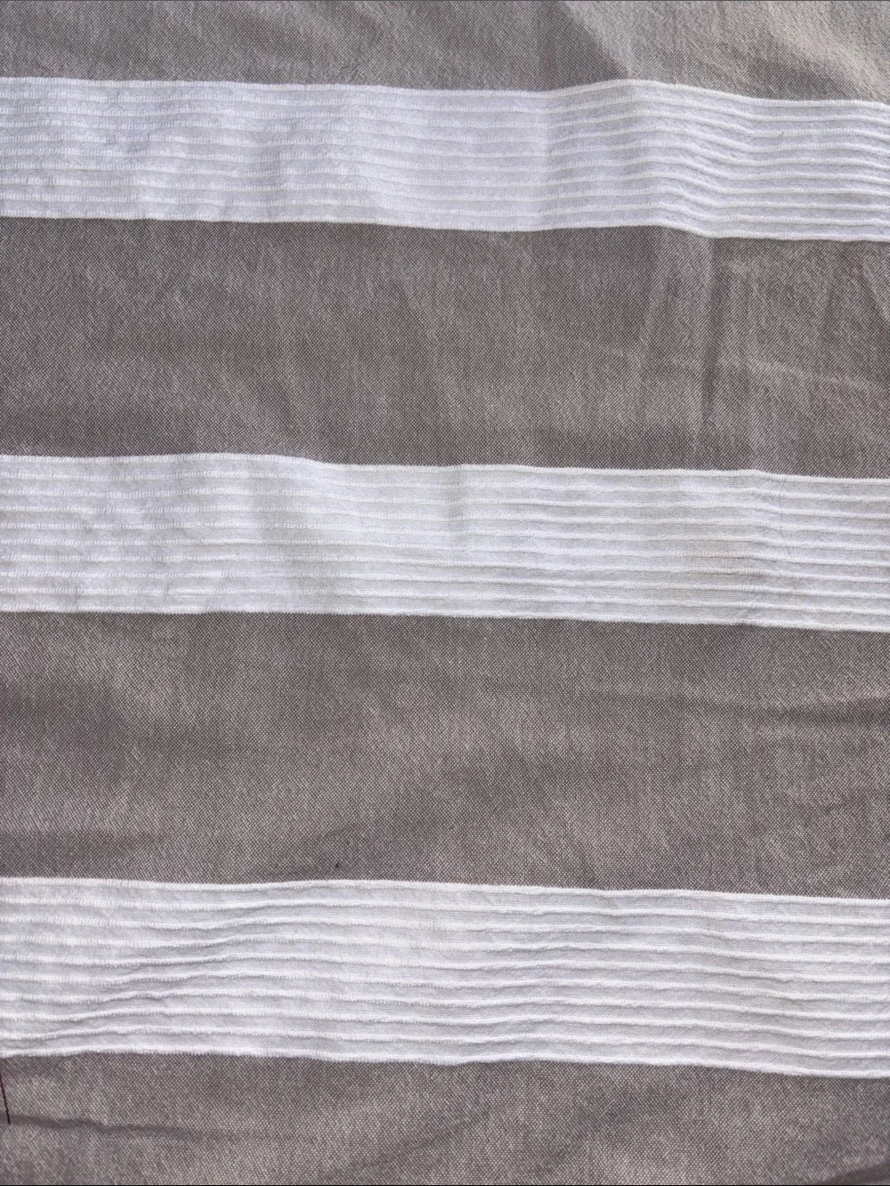 Neutral Striped Curtain Panel ombré - Beige & White